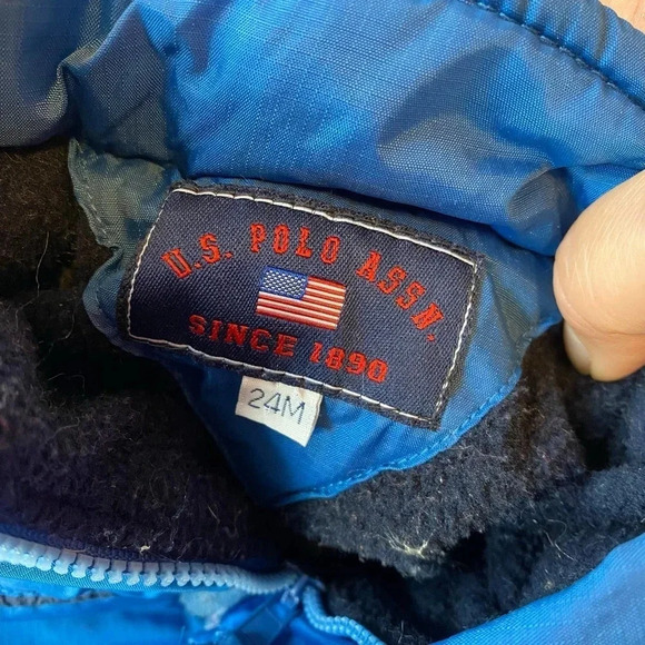 U.S.Polo Assn Baby Boy Blue Snowsuit Size 24M - Picture 3 of 6